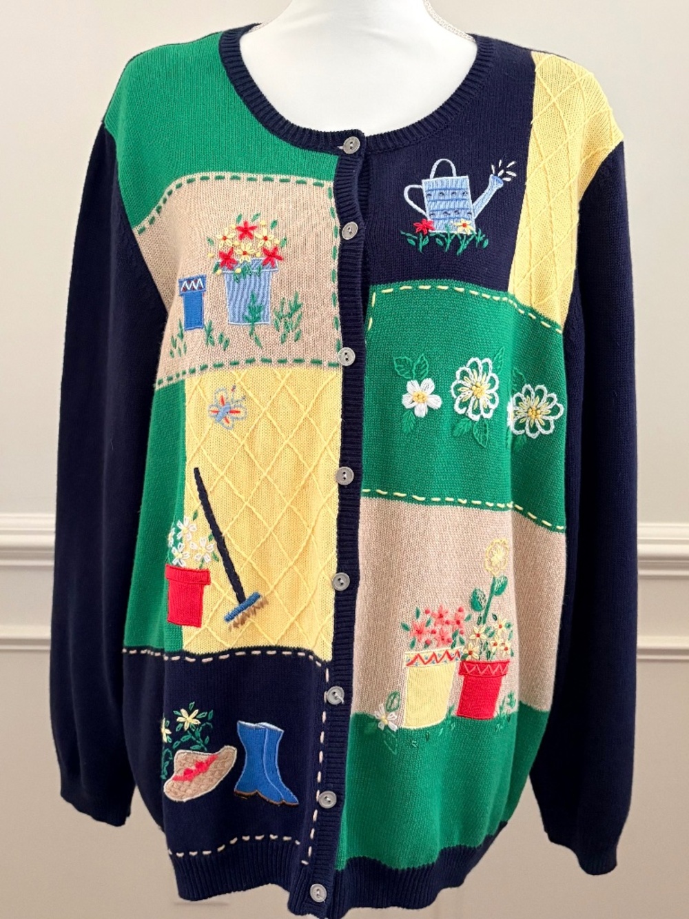 Vintage Alfred Dunner embroidered Cardigan Sweater Women's Size 1X